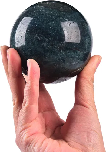 Miniatura 66 de JIC Gem Esfera de cristal de cuarzo Pietersite, bola de cristal decorativa azules y marrones dorados para meditación, decoraciones de mesa