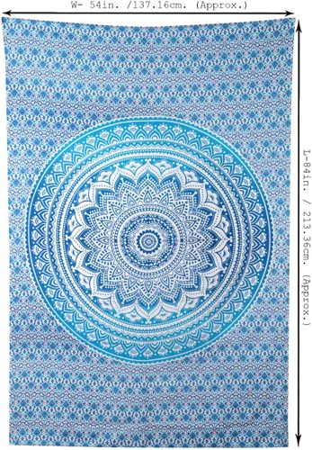 Miniatura 6 de RAJRANG - Tapiz con mandala para dormitorio y sala de estar, bohemio, para colgar en la pared, tapices de algodón