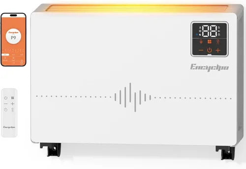 Encyclpo Calentador de pared inteligente con control inalámbrico y remoto, calentadores de espacio de 1500 W para uso en interiores, calentador
