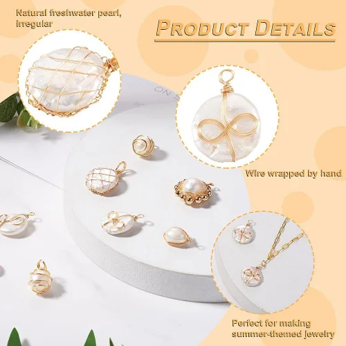 Miniatura 2 de Colgantes de perlas de agua dulce cultivadas naturales mezcladas teñidas perlas reales colgantes para pendientes, collares, pulseras joyería
