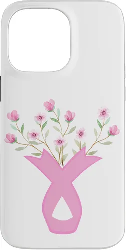 Miniatura 20 de iPhone 13 Flower Jar Pink Ribbon Breast Cancer Concientización Mes de Mujeres Caso