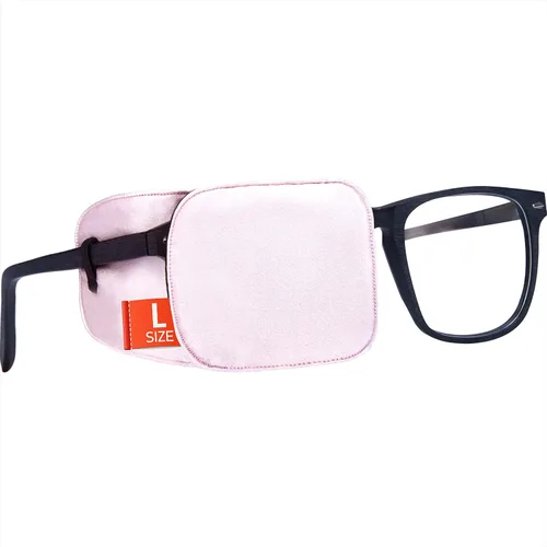 Miniatura 27 de Astropic Parche Grande de Seda para Ojos para Adultos y Niños con Gafas para Cubrir Cualquier Ojo (Grande, Caqui)