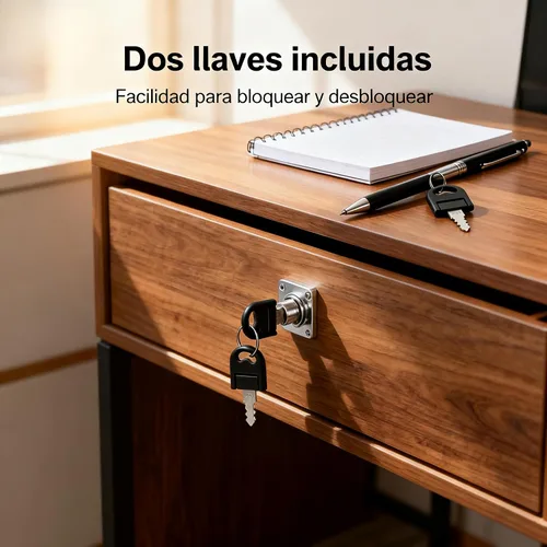 Miniatura 4 de Cerradura de émbolo de armario de cajón con llaves, 2 piezas de cerradura de gabinete de archivos de muebles para gabinetes de madera, cajones