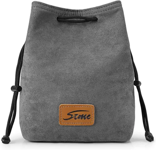 Miniatura 8 de Bolsa de mano con cordón S-ZONE para cámara DSLR, con inserto para lentes, compatible con Canon, Nikon, Sony Marrón