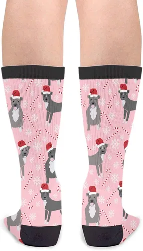 Miniatura 2 de Pitbull - Calcetines casuales de Navidad para hombres y mujeres, divertidos y divertidos calcetines de tubo, negro y blanco