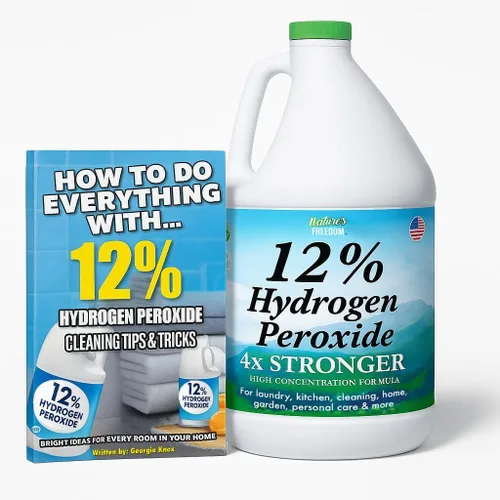 Miniatura 13 de Nature's Freedom 12% de peróxido de hidrógeno, H2O2 de grado alimenticio y agua purificada solamente, solución de 1 galón