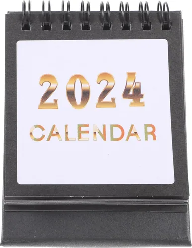 Calendario de escritorio 2024-2025 – Calendario de escritorio abatible de pie con vista mensual, 10 x 8.3 pulgadas, encuadernación de doble alambre,
