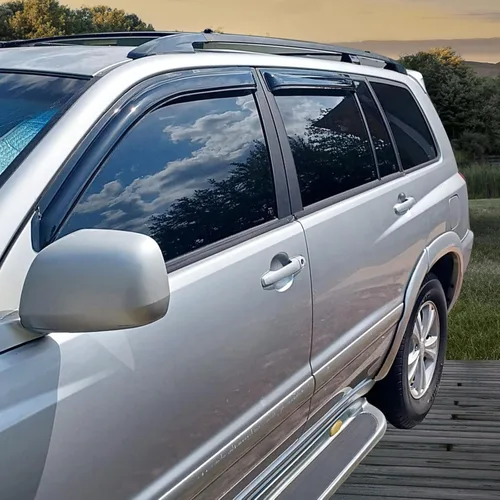 Miniatura 7 de IKON MOTORSPORTS - Visera de ventana compatible con Toyota Highlander 2001-2007, estilo delgado, tinte de humo oscuro, pantalla acrílica, protección