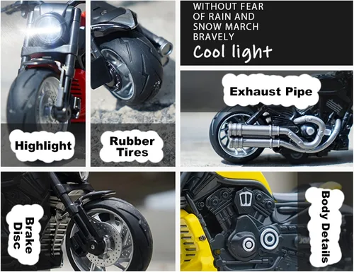 Miniatura 4 de Juguete de motocicleta para tirar hacia atrás, regalo de moto con iluminación musical, juguetes de motocicleta Wolverine para niños de 3 a 12 años