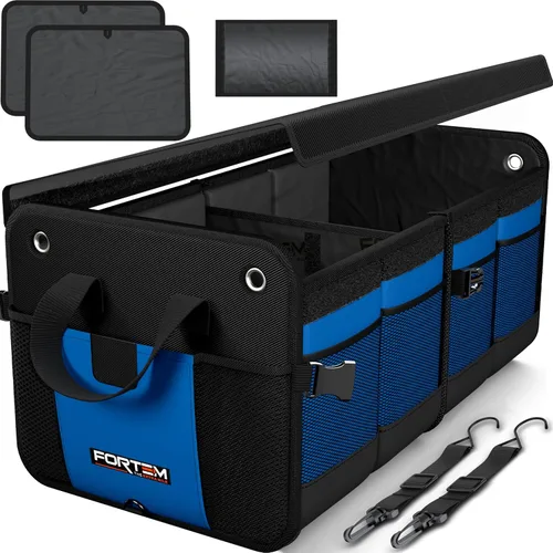 Miniatura 10 de FORTEM Organizador de maletero con enfriador para SUV, organizador y almacenamiento de automóvil, multicompartimento plegable, regalo de Navidad