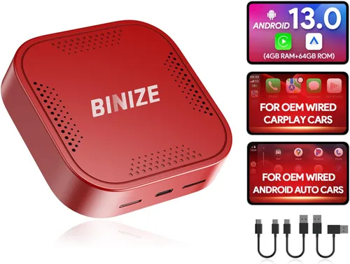 Miniatura 10 de Binize - Caja de Video Multimedia Inalámbrica CarPlay y Android AUTO, Celular 4G, 4GB+64GB, 8 Núcleos, Navegación Integrada Android 13, Soporte SIM
