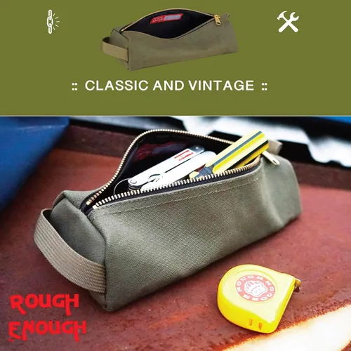 Miniatura 5 de Rough Enough - Bolsa de herramientas pequeña de lona para motocicleta, accesorios de bicicleta, organizador de almacenamiento con asa de cremallera