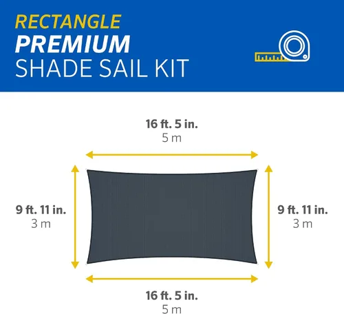 Miniatura 5 de Kit Premium de Vela de Sombra Coolaroo - 95% de Bloqueo UV, Grado Comercial, Acabado Mate de Lujo, con Herramientas de Acero Inoxidable