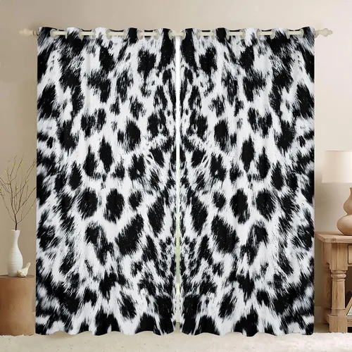 Miniatura 22 de Feelyou Cortinas opacas con estampado de leopardo de 30% a 50%, cortinas de oscurecimiento con estampado de guepardo para dormitorio, para niños