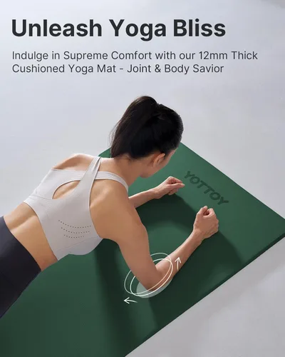 Miniatura 7 de YOTTOY Tapete de Yoga, Tapete de Yoga Extra Grueso (1/2 pulgada), Tapete Profesional de TPE para Ejercicio, Tapete de Entrenamiento Antideslizante