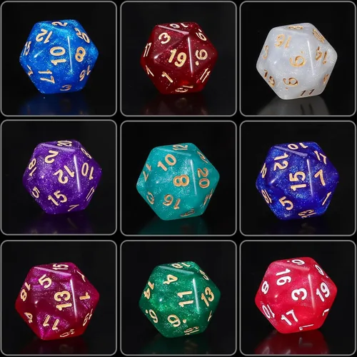 Miniatura 3 de QMay Juego de dados DND 10x7 (70 piezas) Dados poliédricos para mazmorras y dragones D&D RPG MTG Juegos de rol con 1 bolsa con cordón