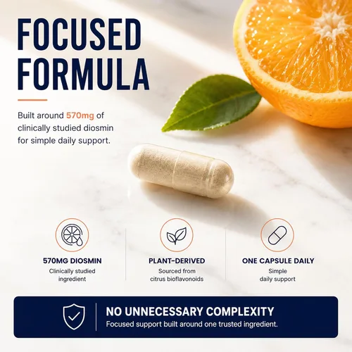 Miniatura 4 de Suplemento de diosmina LVR, 570 mg, bienestar de piernas y apoyo a la circulación, 30 días Clinically Studied Diosmin, One Capsule Daily, Focused