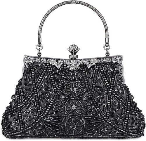 Miniatura 9 de Baglamor Bolso de estilo vintage de moda con cuentas de lentejuelas bolso de noche de boda bolso de fiesta de diamantes de imitación bolso