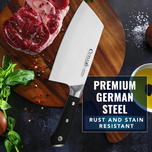 Miniatura 8 de Cutluxe Cuchillo Hendedor de Carne - Cuchillo Hendedor de Carnicero Pesado de 7", Hoja de Acero Alemán Extremadamente Afilada, Espiga Completa
