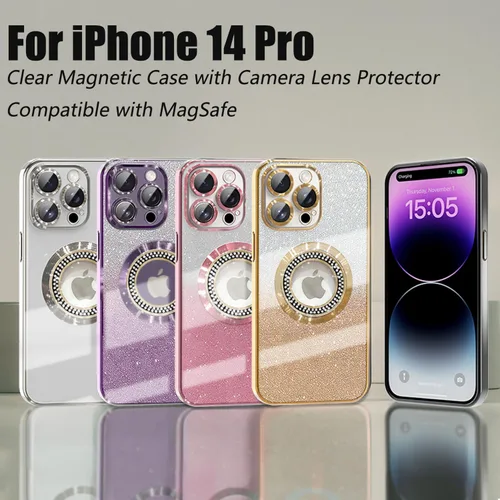 Miniatura 122 de Misscase Funda magnética con purpurina para iPhone 11 compatible con MagSafe, protección completa, delgada, a prueba de golpes, antiarañazos