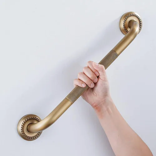 Miniatura 9 de Barra de agarre de ducha texturizada, rieles de soporte de baño de 12 pulgadas, elegante barandilla de mano con reposabrazos de seguridad, acabado