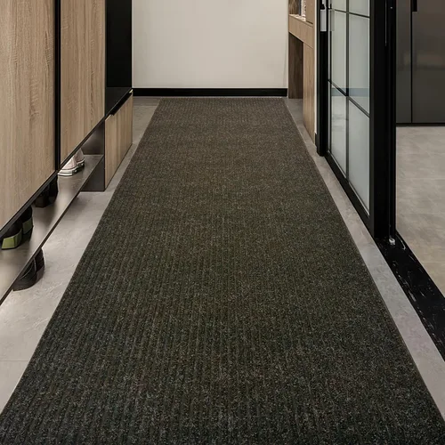Miniatura 9 de Tough Collection - Rollo de alfombra, gris, marrón, azul, de 69 cm o 91 cm de ancho, goma antideslizante en la parte inferior, Sintético, Marrón