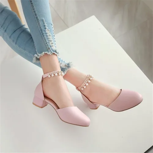 Miniatura 2 de Sandalias para niñas, zapatos de vestir Mary Jane, zapatos de tacón bajo, tacón bajo, fiesta de flores, escuela secundaria, baile de graduación