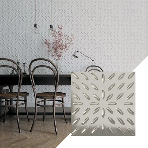 Miniatura 28 de Ekena Millwork WP20X20BLWH 19 5/8 pulgadas de ancho x 19 5/8 pulgadas de alto Blaze EnduraWall Decorativo 3D Panel de pared cubre 2.67 pies cuadrados