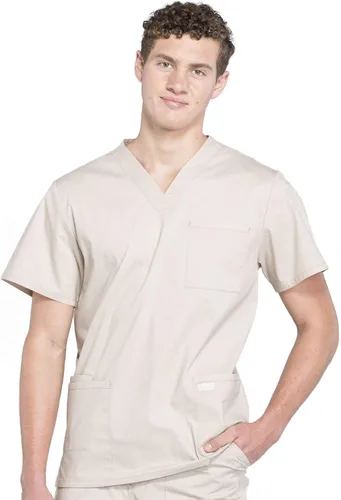 Miniatura 58 de Cherokee WW Professionals WW695 - Camisa de uniforme sanitario para hombre, con cuello en V