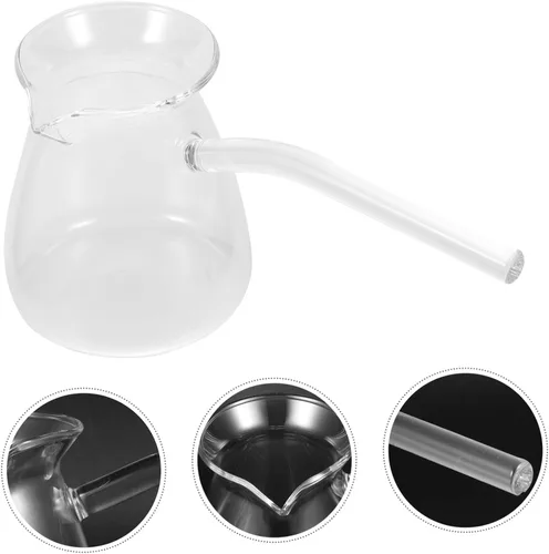 Miniatura 8 de Healeved Tetera de cristal elegante de la resistencia al calor del pote 15.2 fl oz de café preparado a mano para el hogar