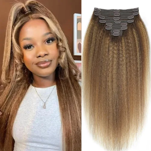 Miniatura 31 de Extensiones de cabello con clip de 12 pulgadas, rizado birmano, negro natural, extensiones de cabello con clip rizado birmano, cabello humano real