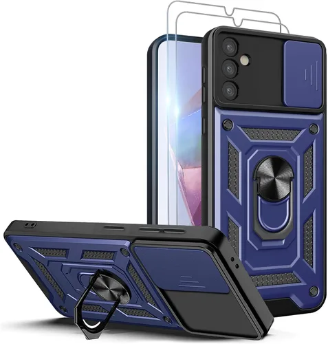 Miniatura 15 de Funda para teléfono Galaxy A06 4G: con protector de pantalla de 2 piezas, cubierta deslizante para cámara y soporte multiángulo para Samsung Galaxy