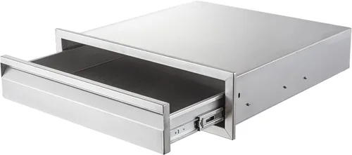 Miniatura 13 de Cajón de Cocina Exterior de 14 pulgadas de Ancho de Acero Inoxidable BBQ Cajón Triple Montaje Empotrado para Isla de Cocina Exterior