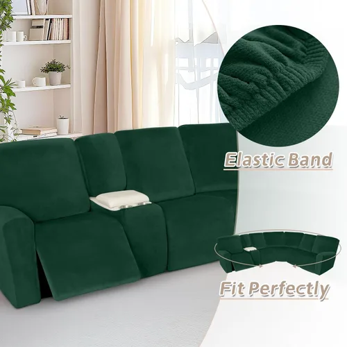 Miniatura 454 de Arfntevss Fundas de sofá seccional reclinable de terciopelo, Funda de sofá seccional de esquina para sofá reclinable, Funda elástica suave