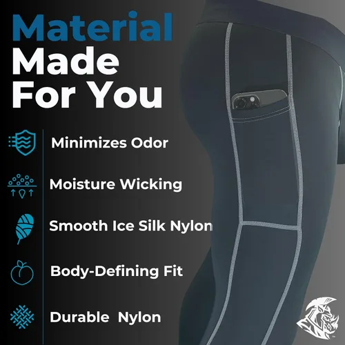 Miniatura 6 de Real Men D Pouch - Pantalones de compresión para hombre, leggings para hombre, pantalones de yoga, medias, capa base para hombres clima frío