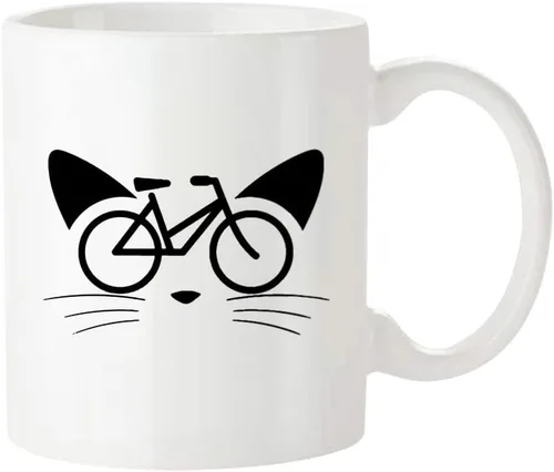 Miniatura 2 de Fonhark - Taza de gato de bicicleta, divertido gato en una bicicleta, taza de bicicleta de gatito, taza de café novedosa de 11 onzas