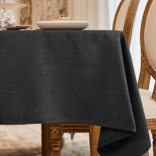 Miniatura 48 de BALCONY & FALCON Mantel rectangular lavable, resistente a las arrugas e impermeable, mantel decorativo de tela de lino para comedor, fiestas