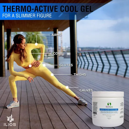 Miniatura 5 de SlimSpa Cyro-Slim Gel frío – Solución de gel criogénico reafirmante y tensora de la piel con mentol y té verde – Apunta la celulitis en la barriga