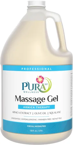 Arnica Therapy Gel de masaje de 1 galón, extracto de árnica, profesional, terapia de masaje, tejido profundo, sin perfume, hipoalergénico,