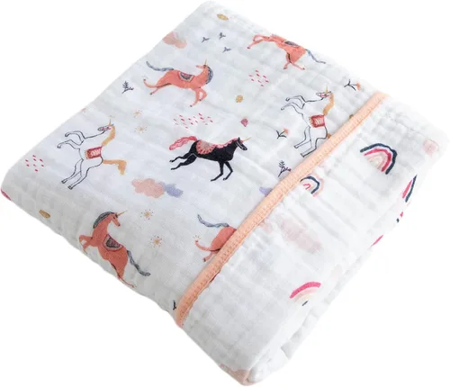 Miniatura 3 de Red Rovr Manta de muselina de algodón 100% orgánico para bebé, colcha de muselina multicapa, recién nacido y niño, suave, ligera, para guardería