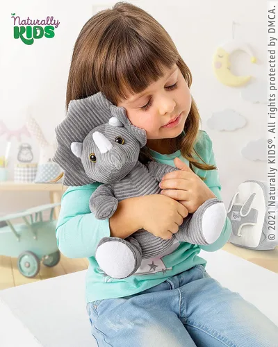 Miniatura 3 de Naturally KIDS Mochila para niños pequeños, Pequeño de 10 "h Triceratops Grey, 10.0 in H Small