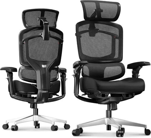 Miniatura 20 de FLEXISPOT ErgoX Max - Silla ergonómica de oficina, color negro, marco y base de aleación de aluminio, capacidad de 661 libras, reposabrazos 5D