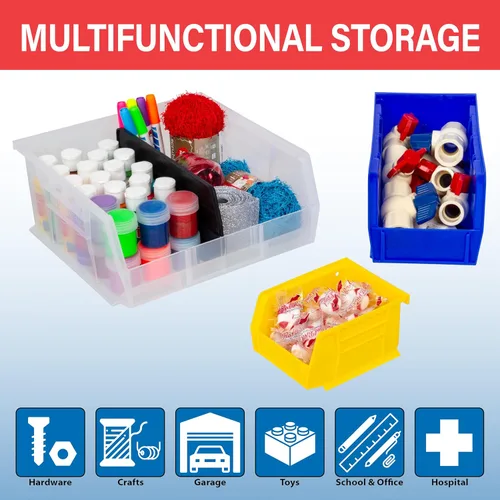 Miniatura 3 de Akro-Mils AkroBin Caja de almacenamiento de plástico apilable, 18 x 16 x 11 pulgadas, 3 unidades Transparente