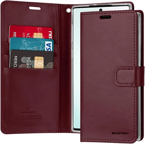 Miniatura 48 de GOOSPERY Blue Moon Wallet para Samsung Galaxy Note 10 Case (2019) Funda de cuero con tapa (Negro)