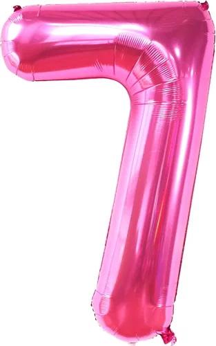 Miniatura 3 de KatchOn, Globo rosa intenso del número 7 de 40 pulgadas, paquete de 5 unidades. Globos de patinaje para decoraciones de fiesta de patinaje sobre