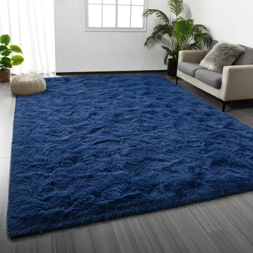 Miniatura 11 de Deerhoo - Alfombra de área, estilo shag, 4 x 6 pies, con teñido anudado, alfombra mullida y ultrasuave para sala de estar, alfombra de pelo