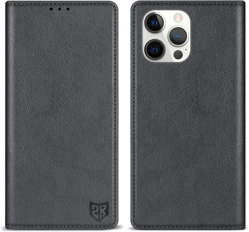 Miniatura 21 de ZZXX Funda tipo cartera para iPhone 13 con bloqueo RFID, soporte de ranura para tarjetas, funda protectora de cuero magnético fuerte plegable