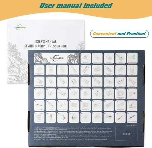 Miniatura 2 de Aiskaer Juego de 48 pies prensatelas para máquina de coser para hermano, Babylock, cantante, Janome, Elna, Toyota, nuevo hogar, simplicidad, Kenmore