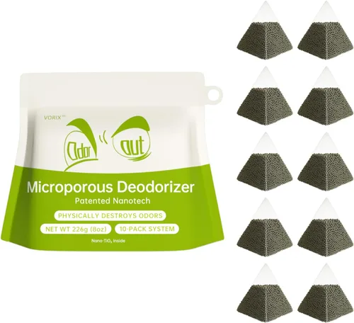 Paquete de 10 absorbentes de olores de carbón activado, bolsas purificadoras de aire natural, desodorante para refrigerador, eliminador de olores 10