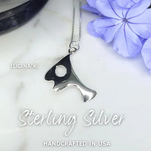 Miniatura 3 de Collar con máscara de fantasma de la ópera, hecho a mano, plata de ley maciza, caja de regalo con tarjeta de historia para elenco o fanático
